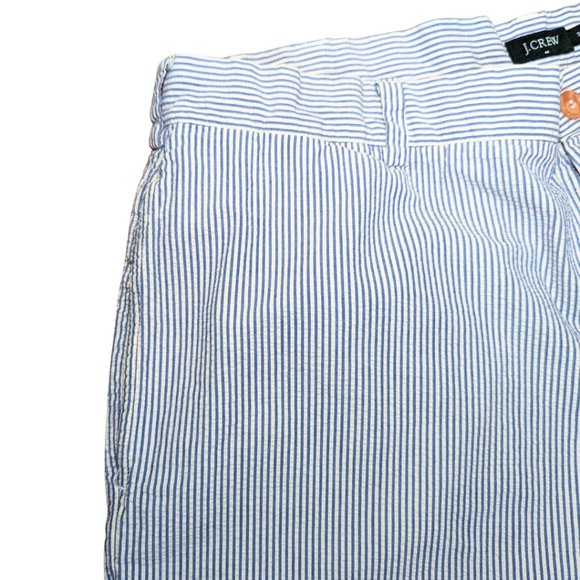 J.Crew Seersucker Striped Shorts Size 38 Cotton Lightweight Blue & White Casual - Picture 3 of 7